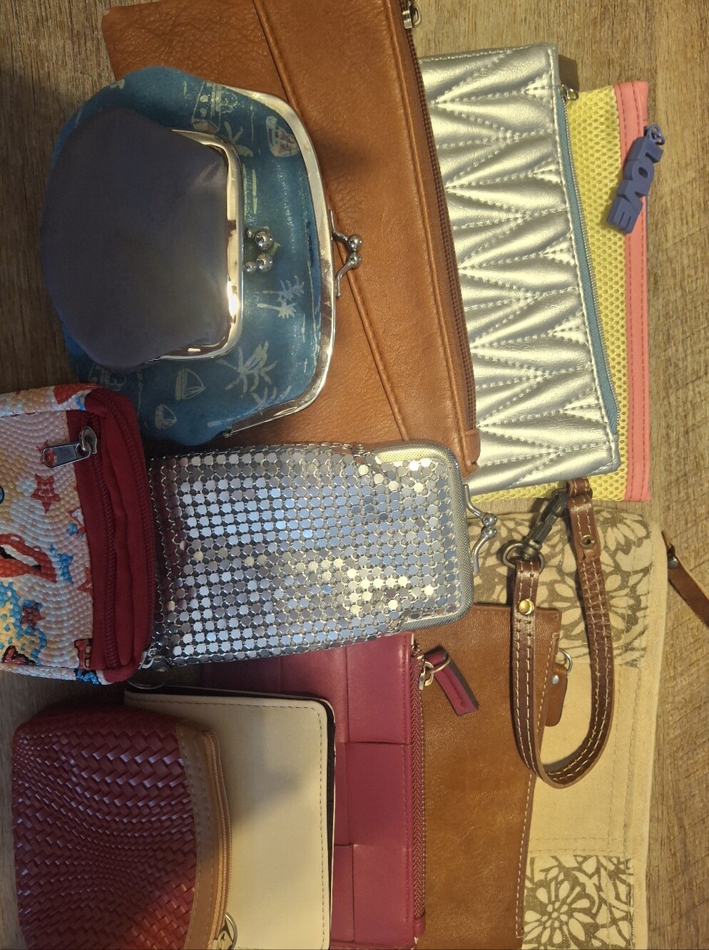 12 Mixed Color Women’s Wristlet and Clutch Collection - Multi